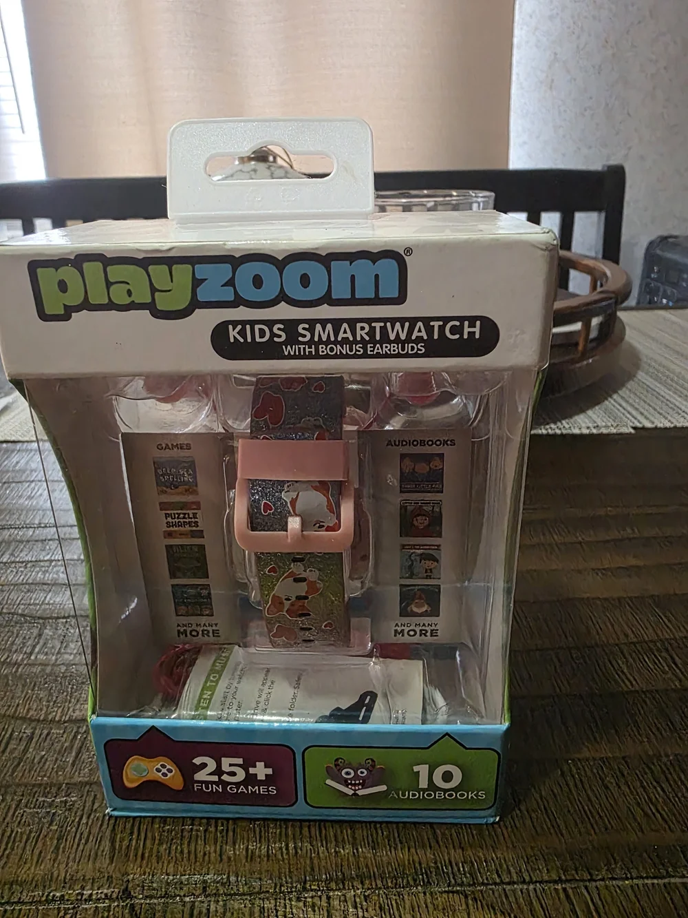 Playzoom Kids Smartwatch for Ages 4+ — Pink with Bonus Rainbow Earbuds